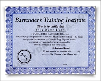 bartending certification